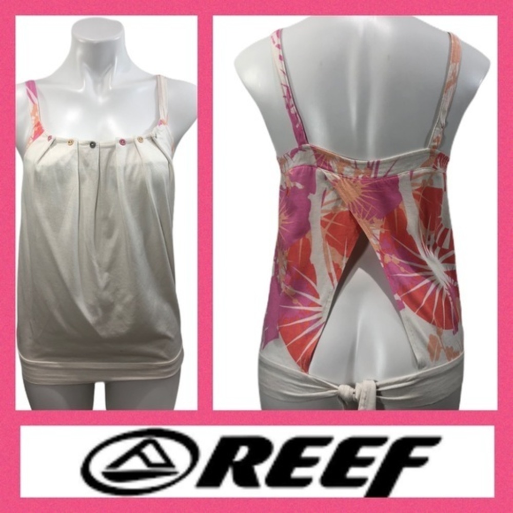 Reef Split / Tie Back Button Spaghetti Strap Top